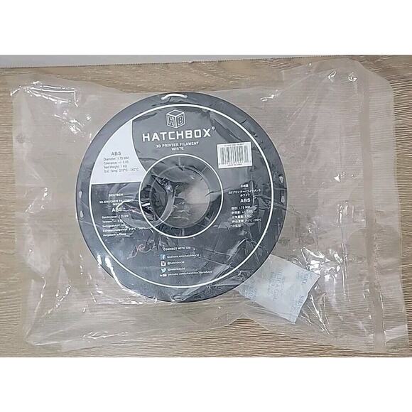 HATCHBOX ABS 1.75 mm 3D Printer Filament, 1KG Spool True White 3DABS1KG1.75WHT - Picture 7 of 7